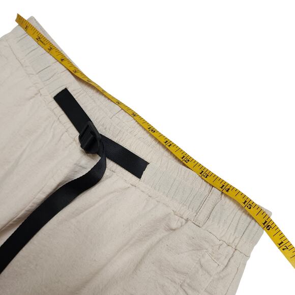 Krooked Eyes Mens Ripstop Elastic Waist Pant Size Large Skater Straight Leg Belt - Picture 9 of 12